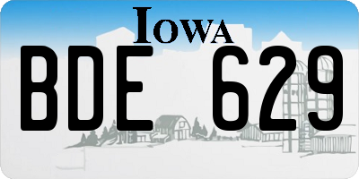 IA license plate BDE629
