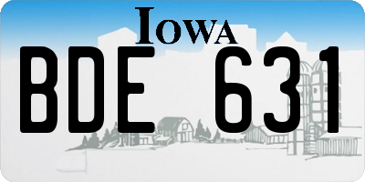 IA license plate BDE631