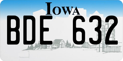 IA license plate BDE632