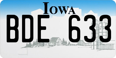 IA license plate BDE633