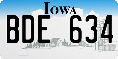 IA license plate BDE634