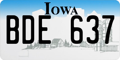 IA license plate BDE637