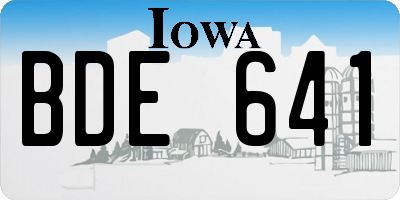 IA license plate BDE641