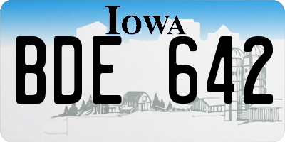 IA license plate BDE642