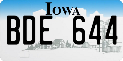 IA license plate BDE644