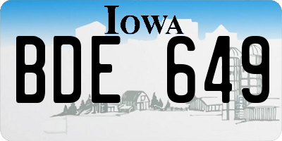 IA license plate BDE649