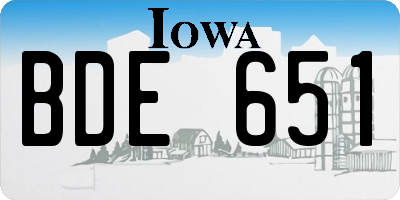 IA license plate BDE651