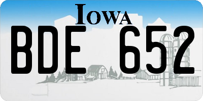 IA license plate BDE652