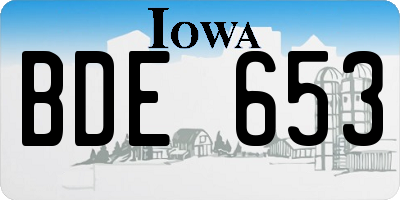 IA license plate BDE653