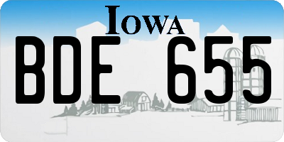 IA license plate BDE655