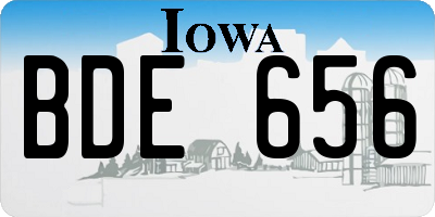IA license plate BDE656