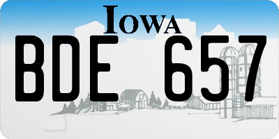 IA license plate BDE657