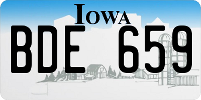 IA license plate BDE659