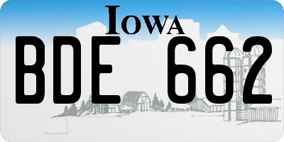 IA license plate BDE662