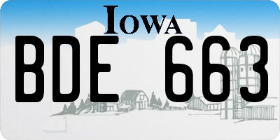IA license plate BDE663