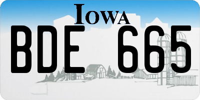 IA license plate BDE665