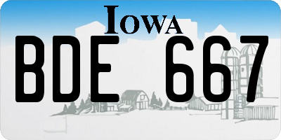 IA license plate BDE667
