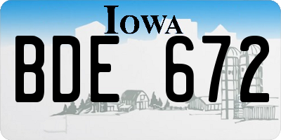 IA license plate BDE672
