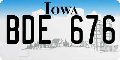 IA license plate BDE676