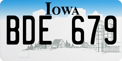 IA license plate BDE679
