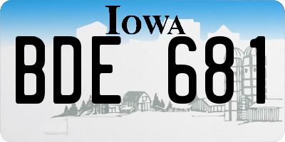 IA license plate BDE681