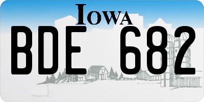 IA license plate BDE682