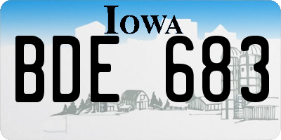 IA license plate BDE683