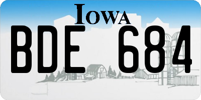 IA license plate BDE684