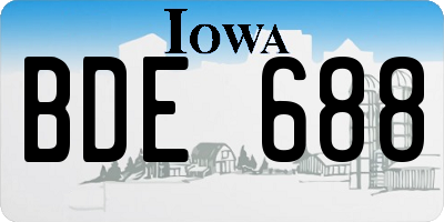 IA license plate BDE688