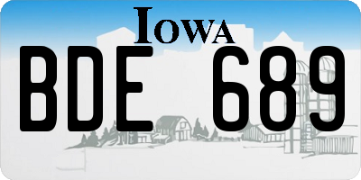 IA license plate BDE689