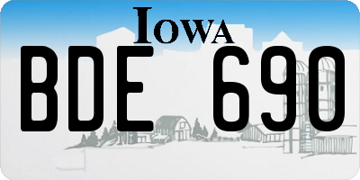 IA license plate BDE690