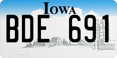 IA license plate BDE691