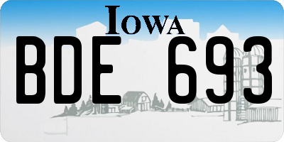 IA license plate BDE693