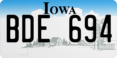 IA license plate BDE694