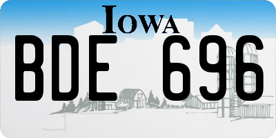 IA license plate BDE696