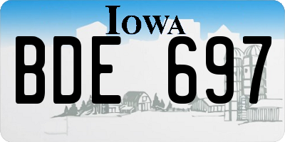 IA license plate BDE697