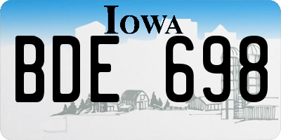 IA license plate BDE698