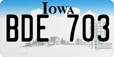IA license plate BDE703