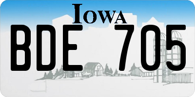IA license plate BDE705