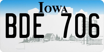 IA license plate BDE706