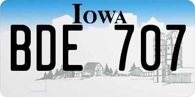 IA license plate BDE707