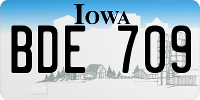 IA license plate BDE709