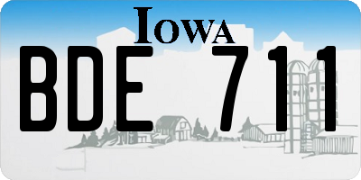 IA license plate BDE711