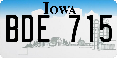 IA license plate BDE715