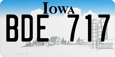 IA license plate BDE717