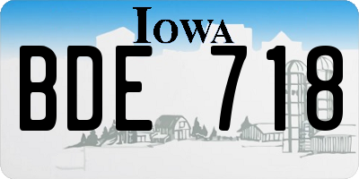 IA license plate BDE718