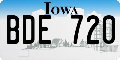 IA license plate BDE720