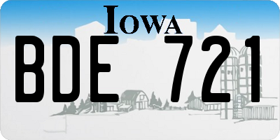 IA license plate BDE721