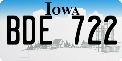 IA license plate BDE722