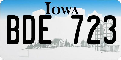 IA license plate BDE723